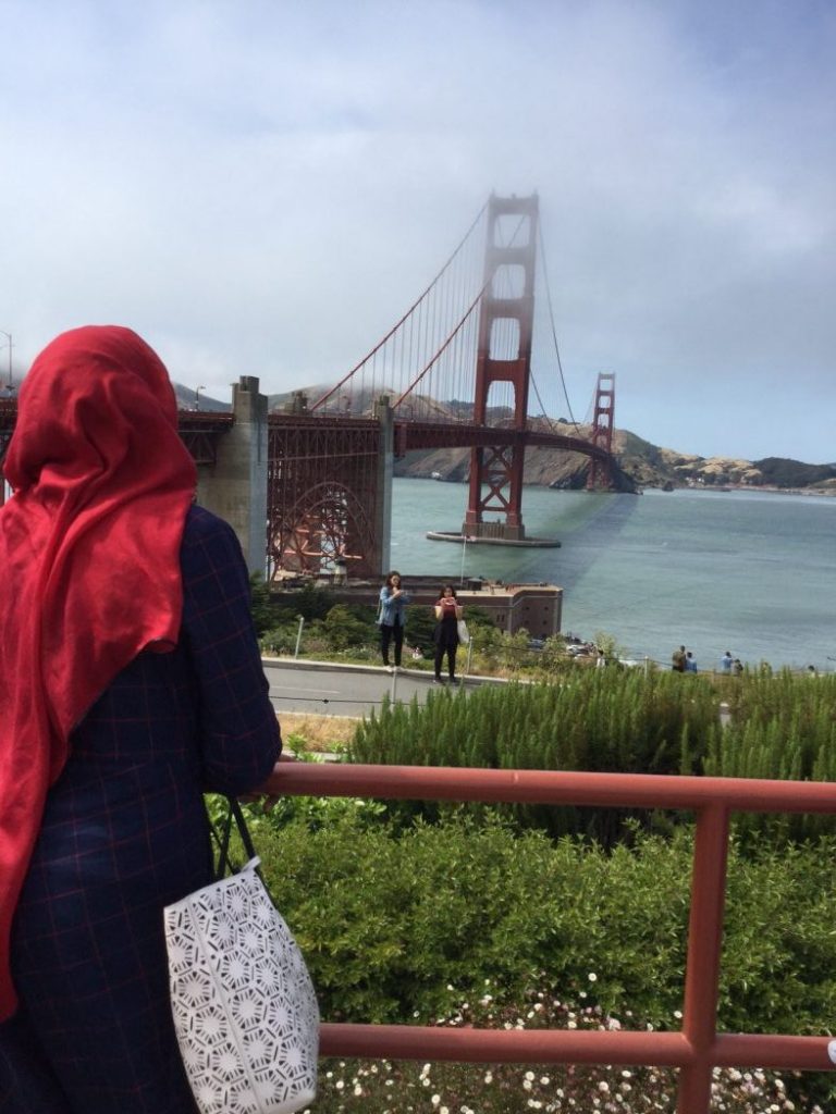 Amina Diambo by the Golden Gate Bridge