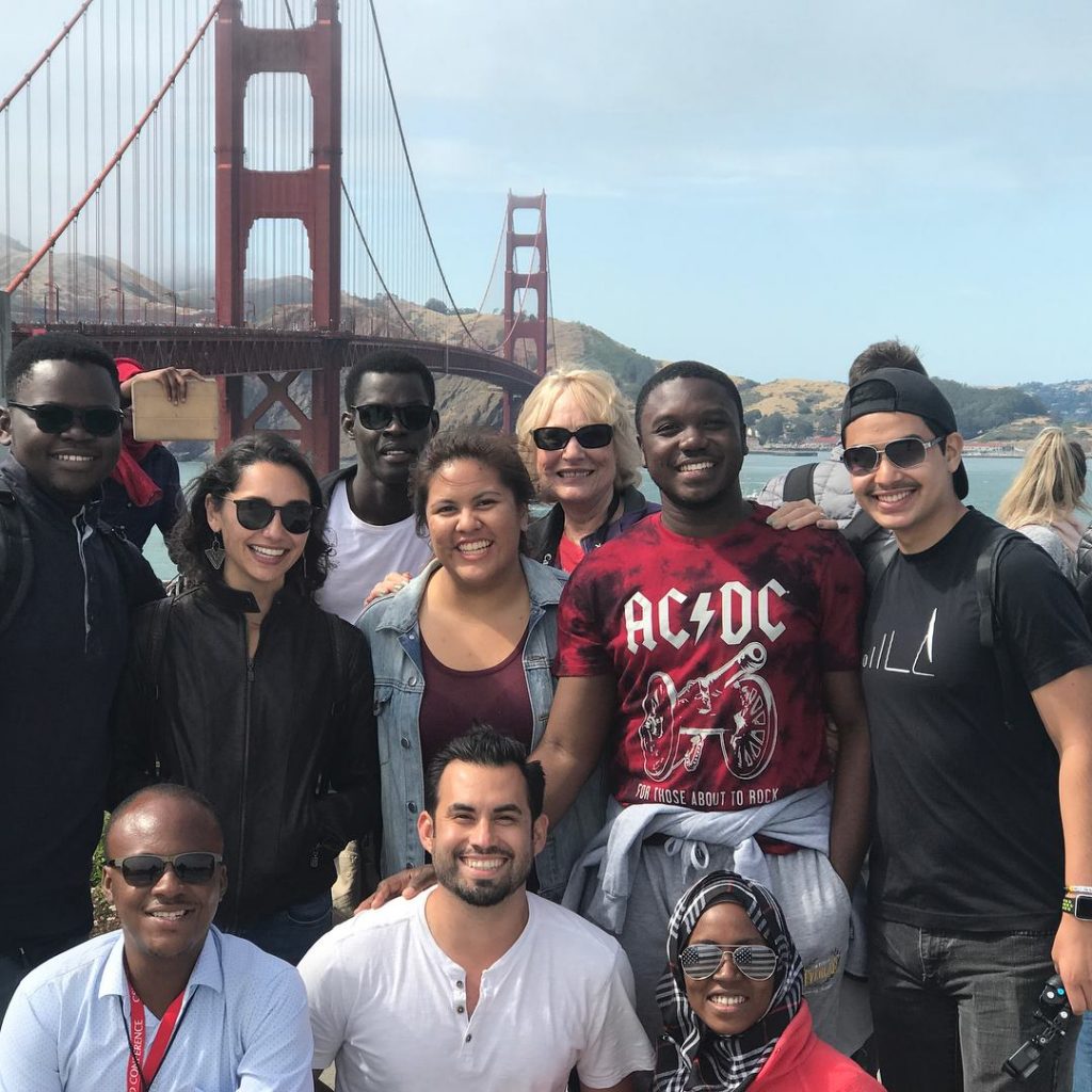 Miguel Ramirez and SUSI students on a field trip in the US