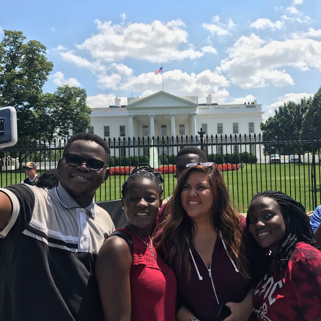 Cecilia Njika at the White House during her Study of the United States Institute for Student Leaders (SUSI) program