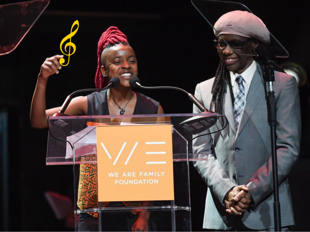 Ellen Chilemba and Nile Rogers at We Are Family Foundation 