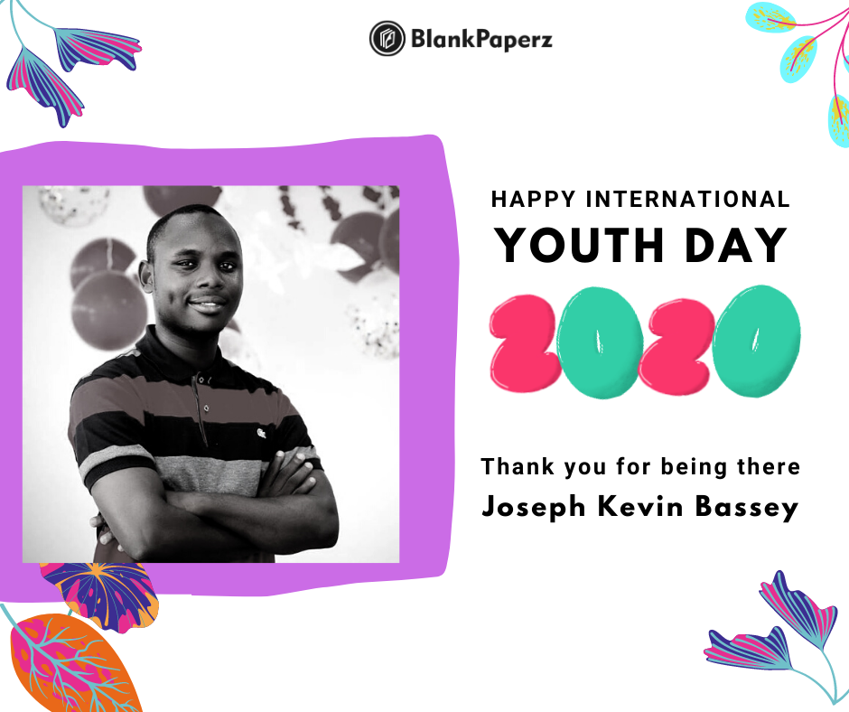 Joshua Kevin is celebrated by BlankPaperz Media on International Youth Day 2020 #IYD2020