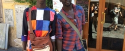 Mbaye Diope (left) and Mornyang (right), both from Senegal, searching for better lives in Rome, Italy [photo by – Eric Kafui Okyerefo]